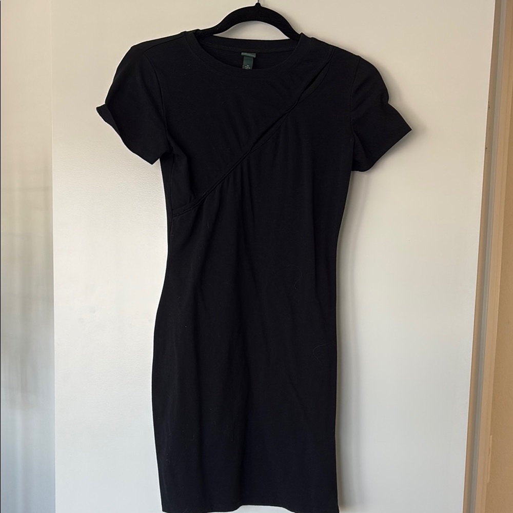 Wild Fable Black Flutter Sleeve Sheath Dress